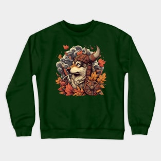 The Viking-era dog guards its herd in the autumn air Crewneck Sweatshirt